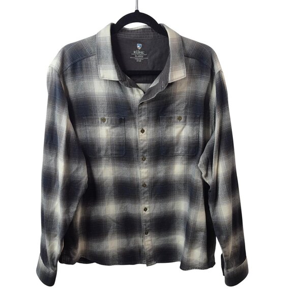 Kuhl Mens Law Flannel Shirt Size XL Button Down Shirt Long Sleeve Gray Outdoor - Picture 1 of 8